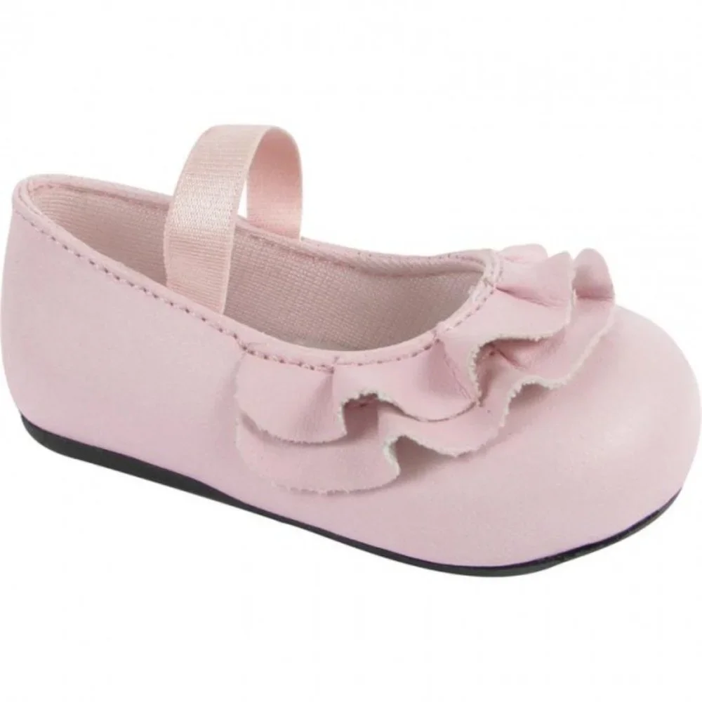 Baby Deer Pink Ruffle Vamp Girls Mary Jane Dress Shoes‎ 5 Toddler